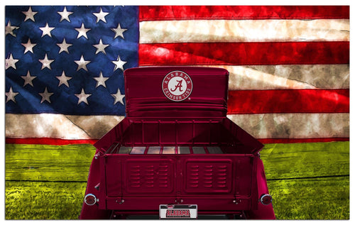 Fan Creations Home Decor Alabama  Patriotic Retro Truck 11x19