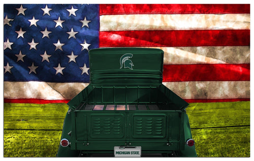 Fan Creations Home Decor Michigan State  Patriotic Retro Truck 11x19