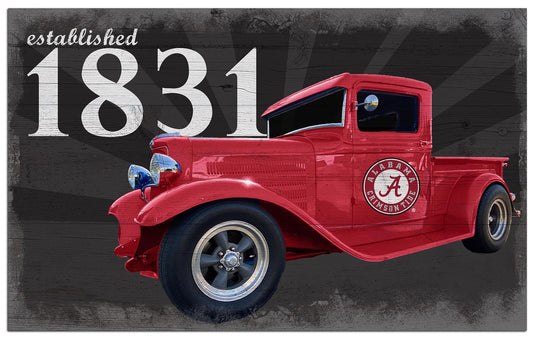 Fan Creations Home Decor Alabama  Established Truck 11x19