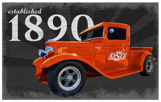 Fan Creations Home Decor Oklahoma State  Established Truck 11x19