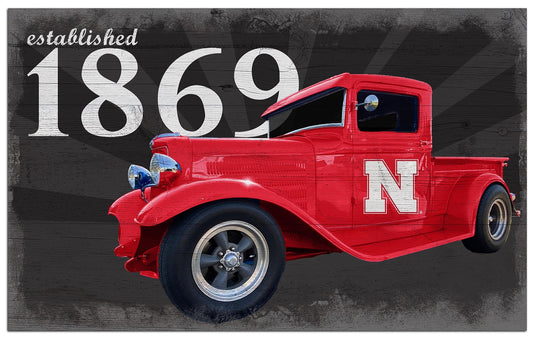 Fan Creations Home Decor Nebraska  Established Truck 11x19