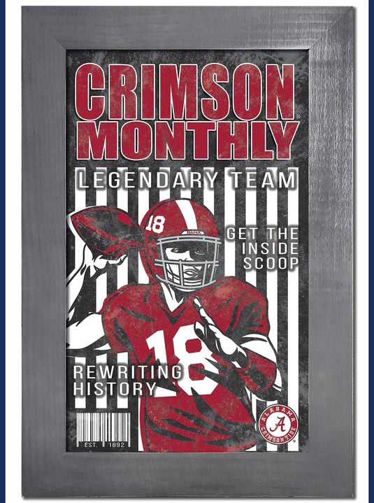 Fan Creations Home Decor Alabama   Team Monthly Frame 11x19