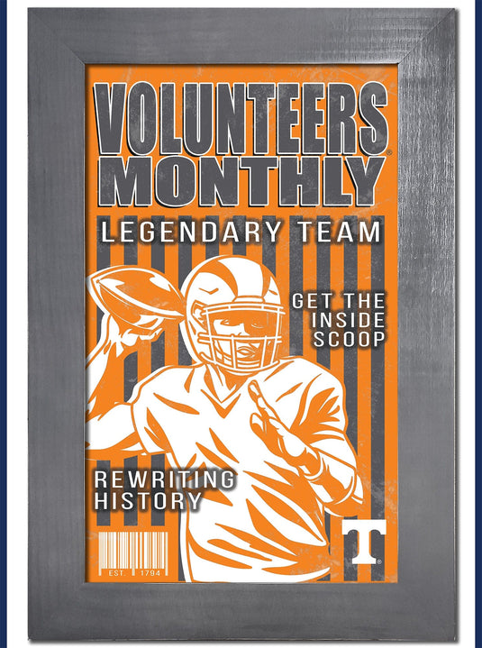 Fan Creations Home Decor Tennessee   Team Monthly Frame 11x19