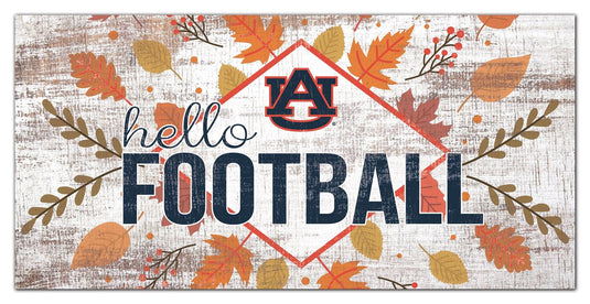 Fan Creations Holiday Home Decor Auburn Hello Football 6x12