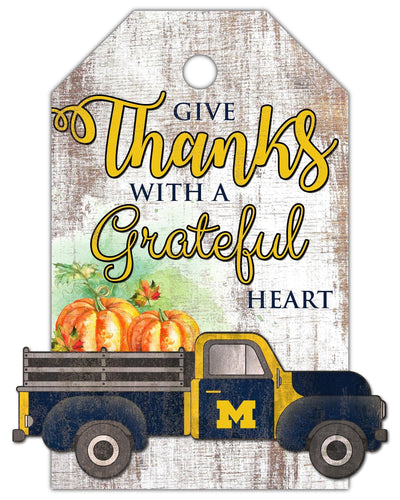 Fan Creations Holiday Home Decor Michigan State Gift Tag and Truck 11x19