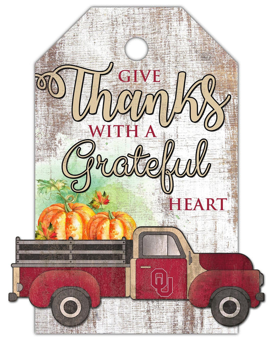 Fan Creations Holiday Home Decor Oklahoma Gift Tag and Truck 11x19