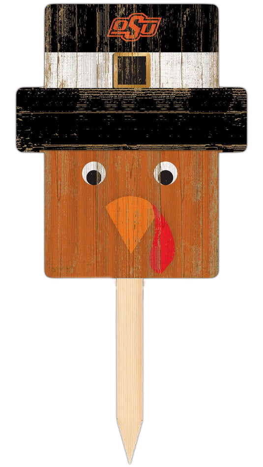 Fan Creations Holiday Home Decor Oklahoma State Turkey Head Yard Stake