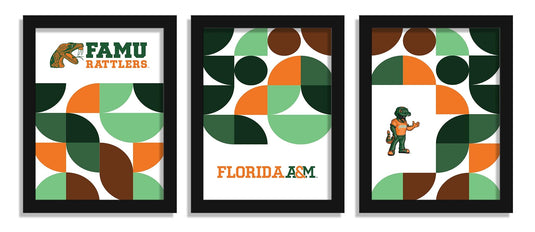 Fan Creations Home Decor Florida A&M Minimalist Color Pop 12x16 (set of 3)