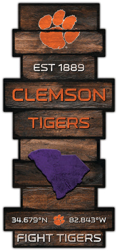 Fan Creations Wall Decor Clemson Wood Celebration Stack