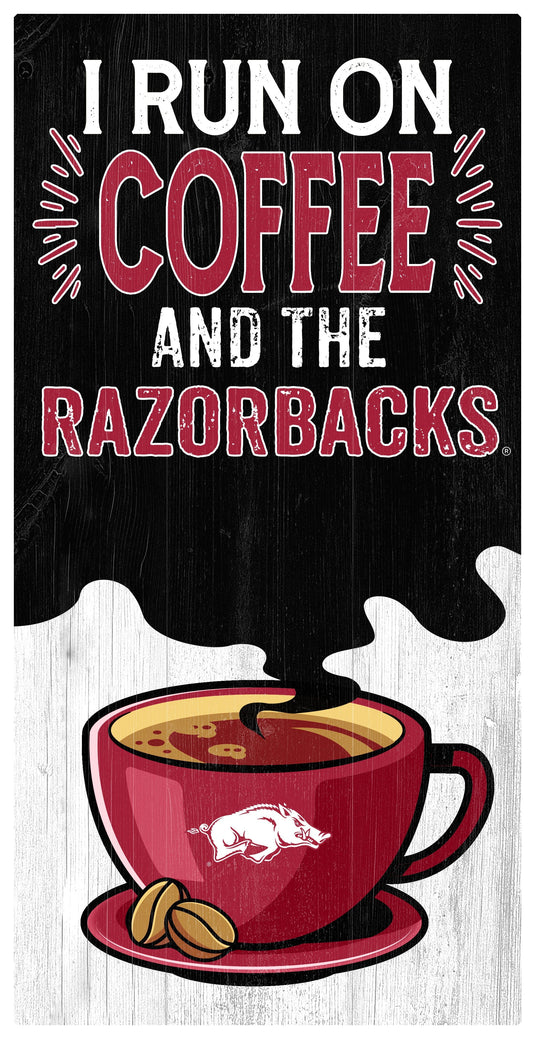 Fan Creations Home Decor Arkansas I Run On Coffee 6x12