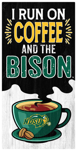 Fan Creations Home Decor NDSU I Run On Coffee 6x12