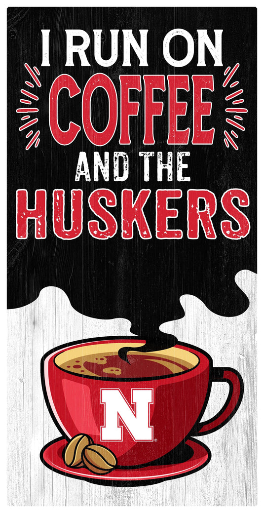 Fan Creations Home Decor Nebraska I Run On Coffee 6x12