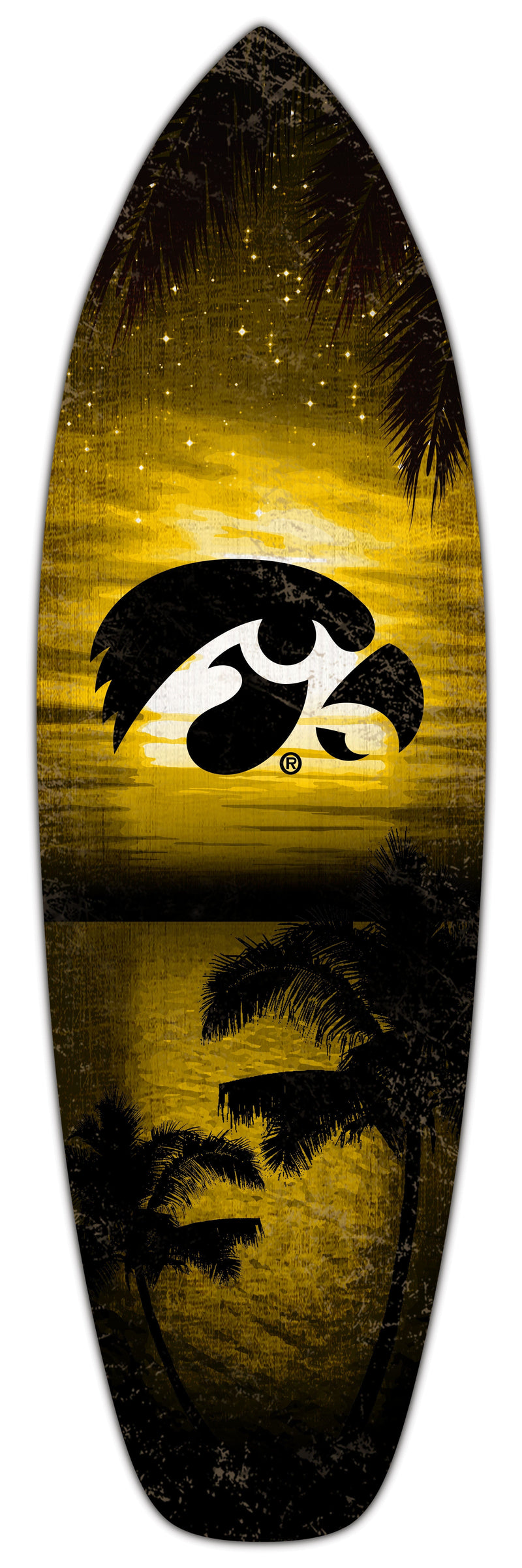Load image into Gallery viewer, Fan Creations 24inch NCAA University of Iowa Surfboard Wall Art

