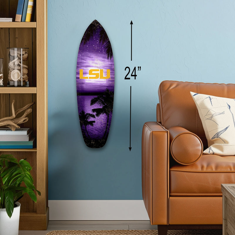 Load image into Gallery viewer, Fan Creations 24inch NCAA LSU Surfboard Wall Art
