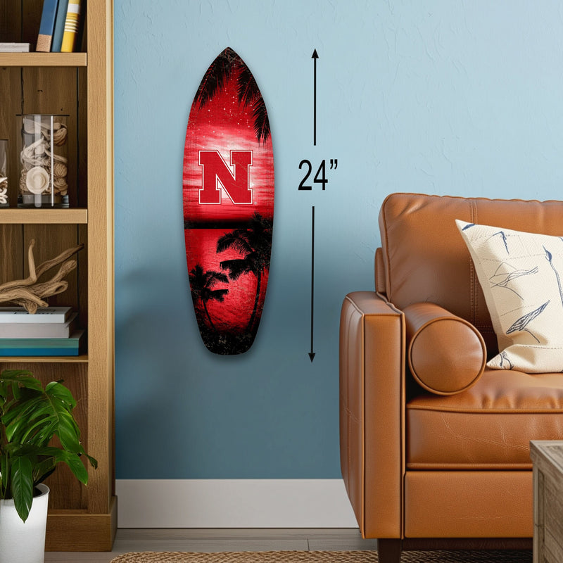 Load image into Gallery viewer, Fan Creations 24inch NCAA University of Nebraska Surfboard Wall Art
