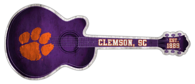 Load image into Gallery viewer, Fan Creations 24in Guitar NCAA Clemson University team wall art sign
