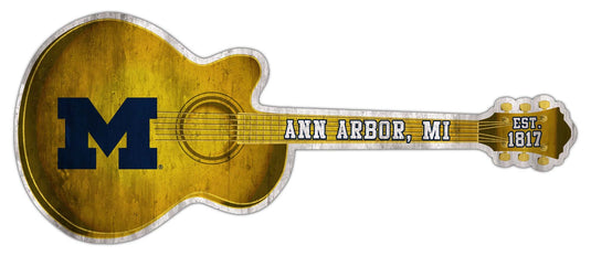 Fan Creations 24in Guitar NCAA University of Michigan team wall art sign
