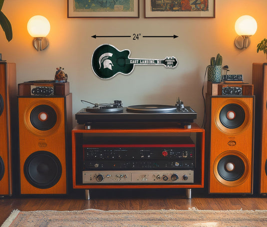 Fan Creations 24in Guitar NCAA Michigan State University team wall art sign