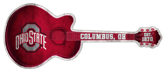 Fan Creations 24in Guitar NCAA Ohio State University team wall art sign