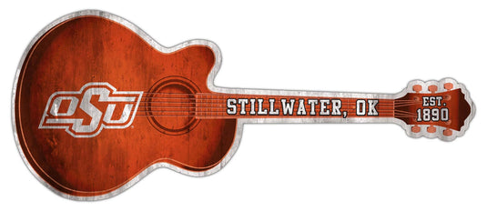 Fan Creations 24in Guitar NCAA Oklahoma State University team wall art sign