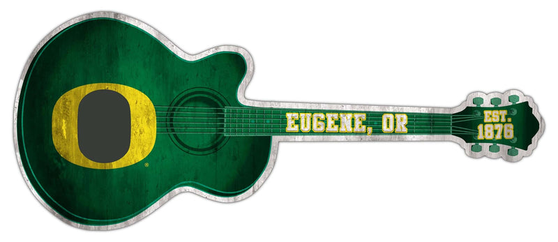 Load image into Gallery viewer, Fan Creations 24in Guitar NCAA University of Oregon team wall art sign
