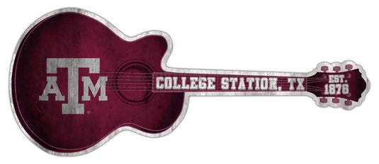 Fan Creations 24in Guitar NCAA Texas A&M University team wall art sign