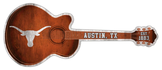Fan Creations 24in Guitar NCAA University of Texas team wall art sign