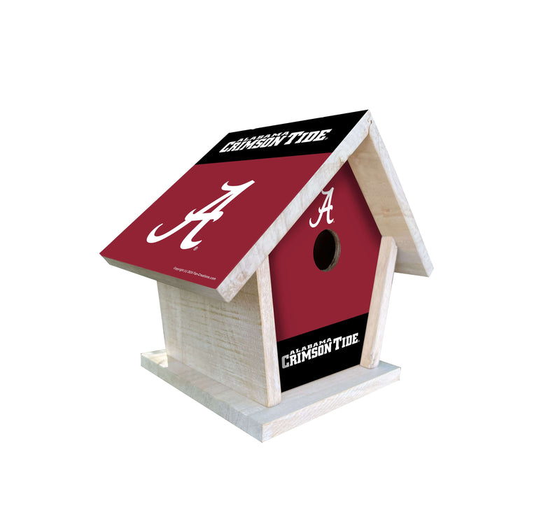 Load image into Gallery viewer, Fan Creations NCAA University of Alabama-Themed Birdhouse – White Mahogany with Bright UV Printed Team Colors
