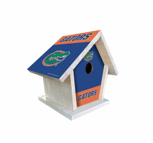 Fan Creations NCAA University of Florida-Themed Birdhouse – White Mahogany with Bright UV Printed Team Colors