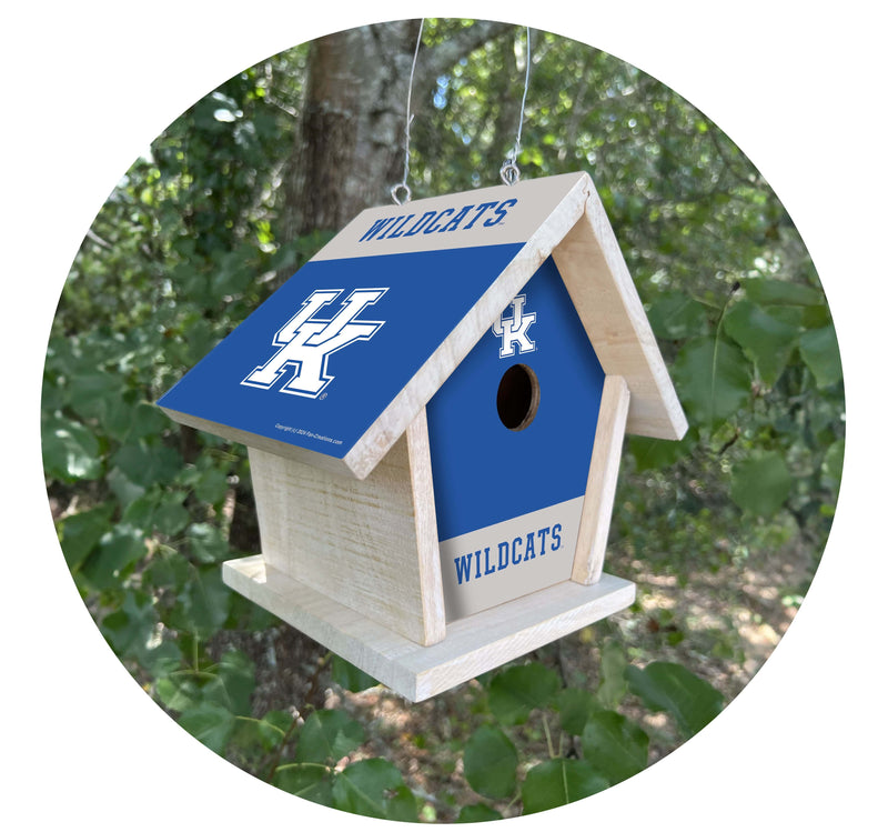 Load image into Gallery viewer, Fan Creations NCAA University of Kentucky-Themed Birdhouse – White Mahogany with Bright UV Printed Team Colors
