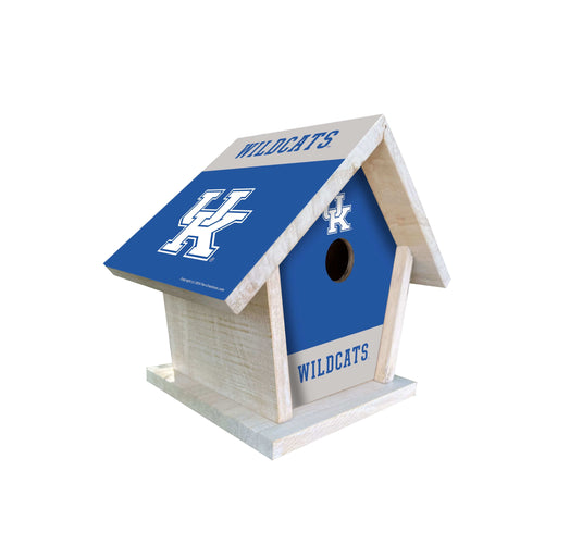 Fan Creations NCAA University of Kentucky-Themed Birdhouse – White Mahogany with Bright UV Printed Team Colors