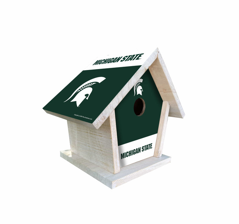 Load image into Gallery viewer, Fan Creations NCAA Michigan State University-Themed Birdhouse – White Mahogany with Bright UV Printed Team Colors
