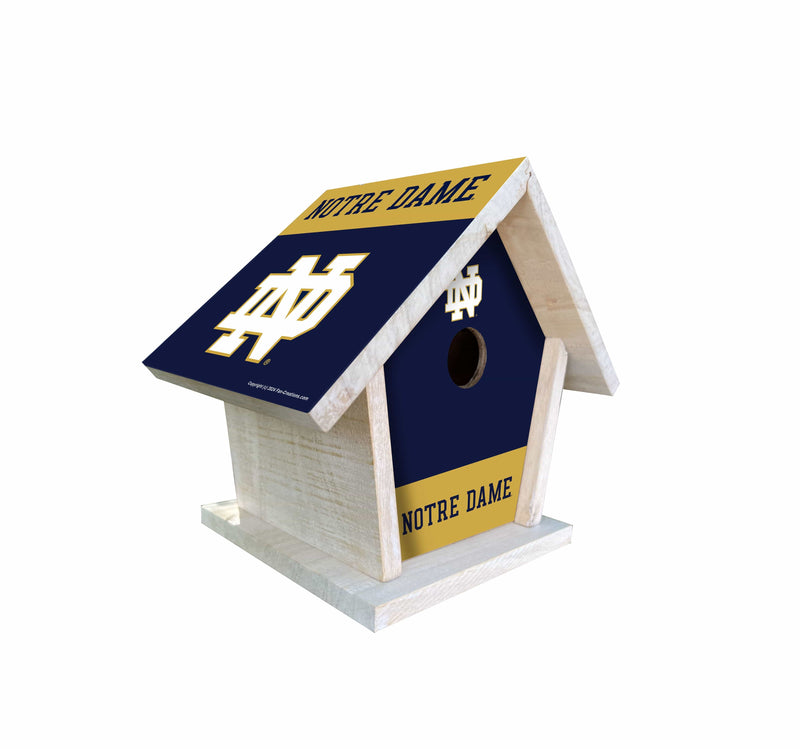 Load image into Gallery viewer, Fan Creations NCAA University of Notre Dame-Themed Birdhouse – White Mahogany with Bright UV Printed Team Colors
