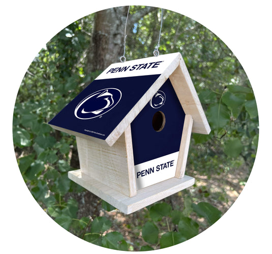 Fan Creations NCAA Pennsylvania State University-Themed Birdhouse – White Mahogany with Bright UV Printed Team Colors