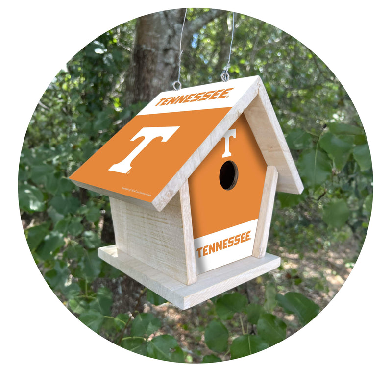 Load image into Gallery viewer, Fan Creations NCAA University of Tennessee-Themed Birdhouse – White Mahogany with Bright UV Printed Team Colors
