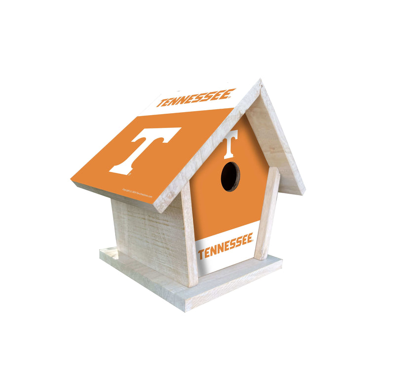 Load image into Gallery viewer, Fan Creations NCAA University of Tennessee-Themed Birdhouse – White Mahogany with Bright UV Printed Team Colors
