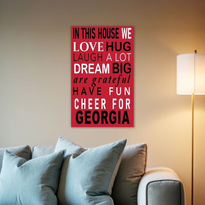 Load image into Gallery viewer, Fan Creations NCAA University of Georgia in This House 11x19 Wall Decor
