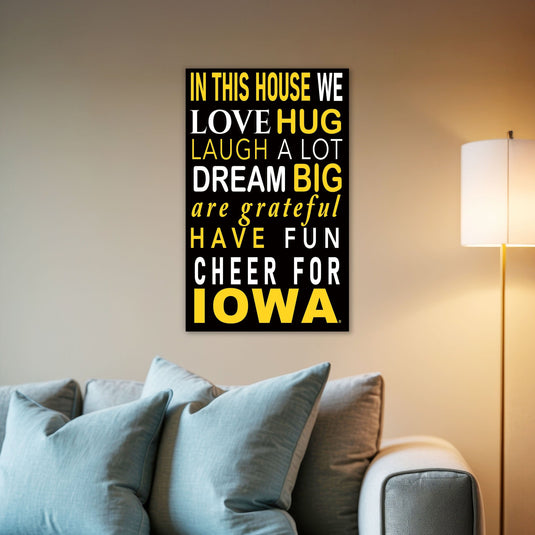 Fan Creations NCAA University of Iowa in This House 11x19 Wall Decor