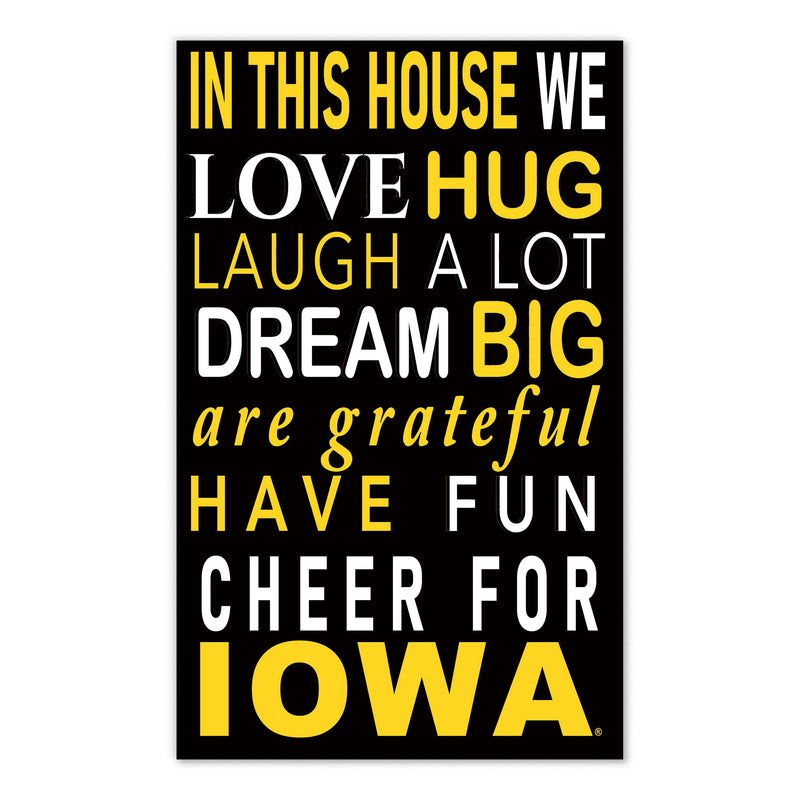 Load image into Gallery viewer, Fan Creations NCAA University of Iowa in This House 11x19 Wall Decor
