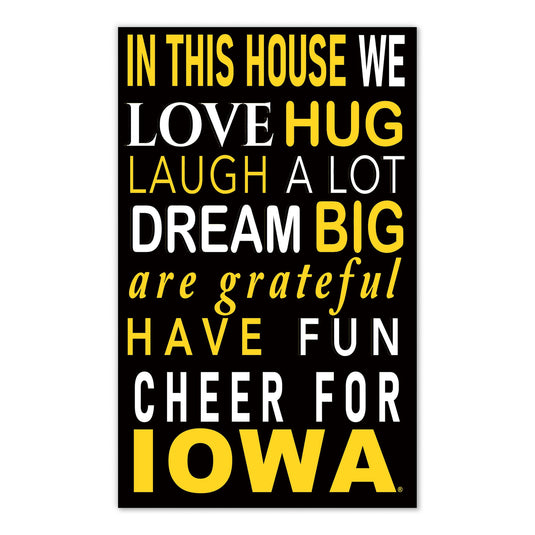Fan Creations NCAA University of Iowa in This House 11x19 Wall Decor
