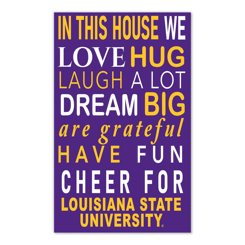 Load image into Gallery viewer, Fan Creations NCAA LSU in This House 11x19 Wall Decor
