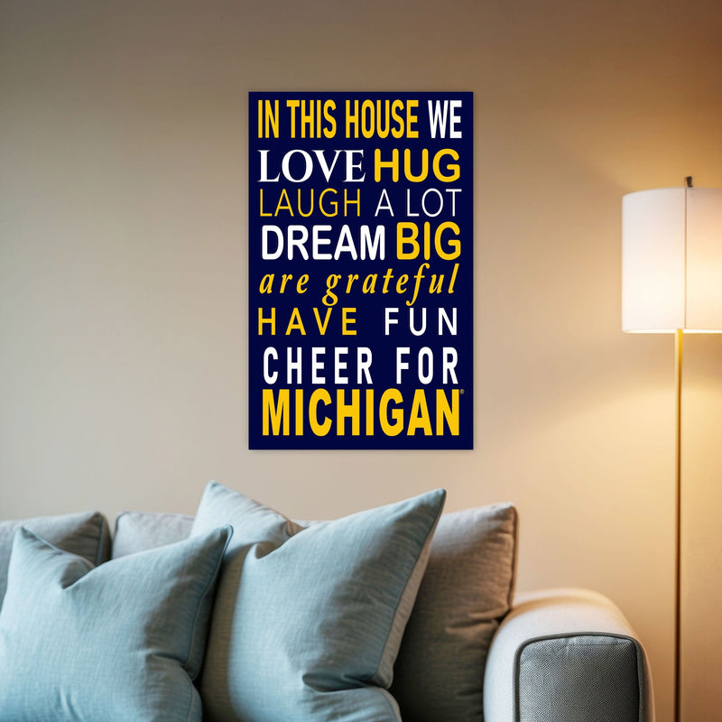 Load image into Gallery viewer, Fan Creations NCAA University of Michigan in This House 11x19 Wall Decor
