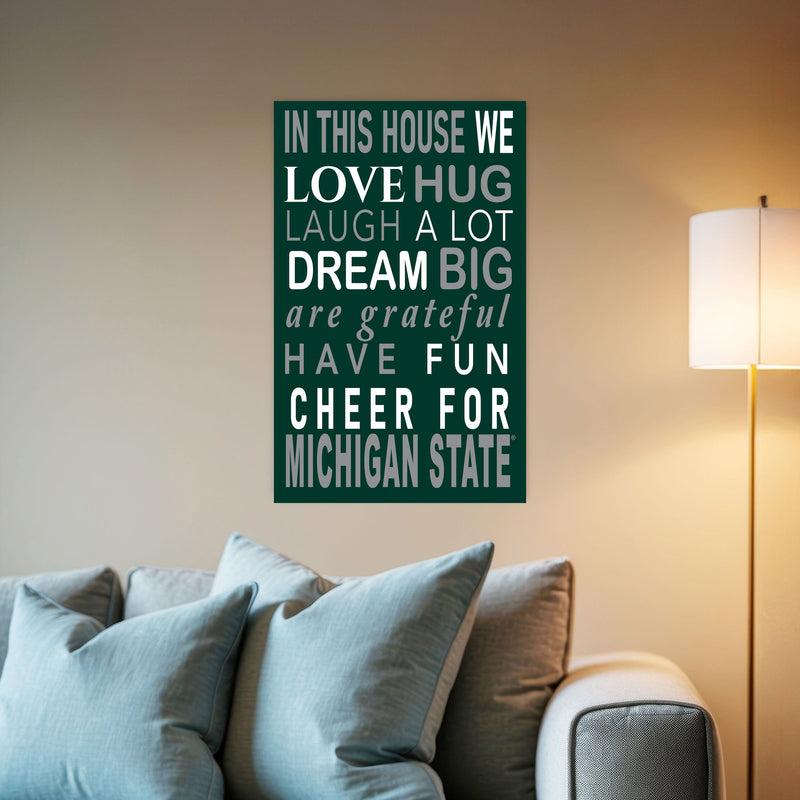Load image into Gallery viewer, Fan Creations NCAA Michigan State University in This House 11x19 Wall Decor
