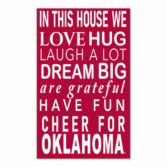 Fan Creations NCAA University of Oklahoma in This House 11x19 Wall Decor