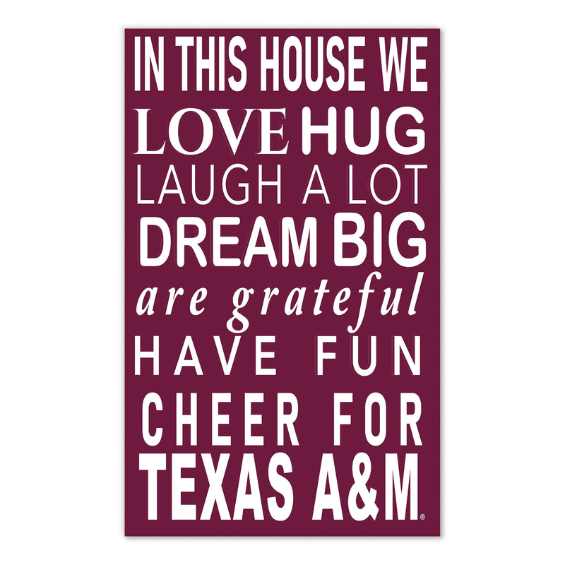 Load image into Gallery viewer, Fan Creations NCAA Texas A&amp;M University in This House 11x19 Wall Decor
