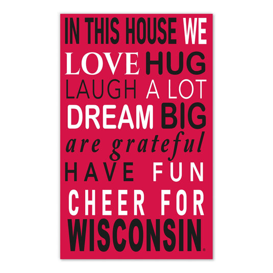 Fan Creations NCAA University of Wisconsin in This House 11x19 Wall Decor