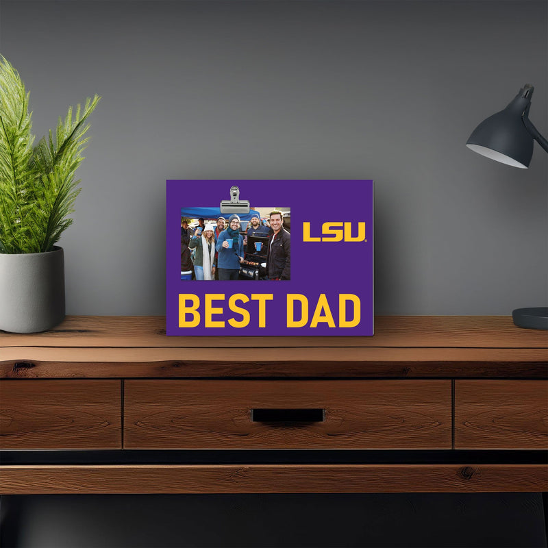 Load image into Gallery viewer, Fan Creations Best Dad NCAA LSU Clip Frame
