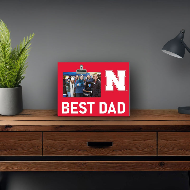 Load image into Gallery viewer, Fan Creations Best Dad NCAA University of Nebraska Clip Frame
