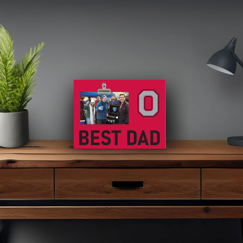 Load image into Gallery viewer, Fan Creations Best Dad NCAA Ohio State University Clip Frame
