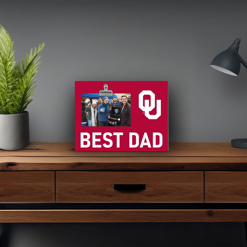 Load image into Gallery viewer, Fan Creations Best Dad NCAA University of Oklahoma Clip Frame
